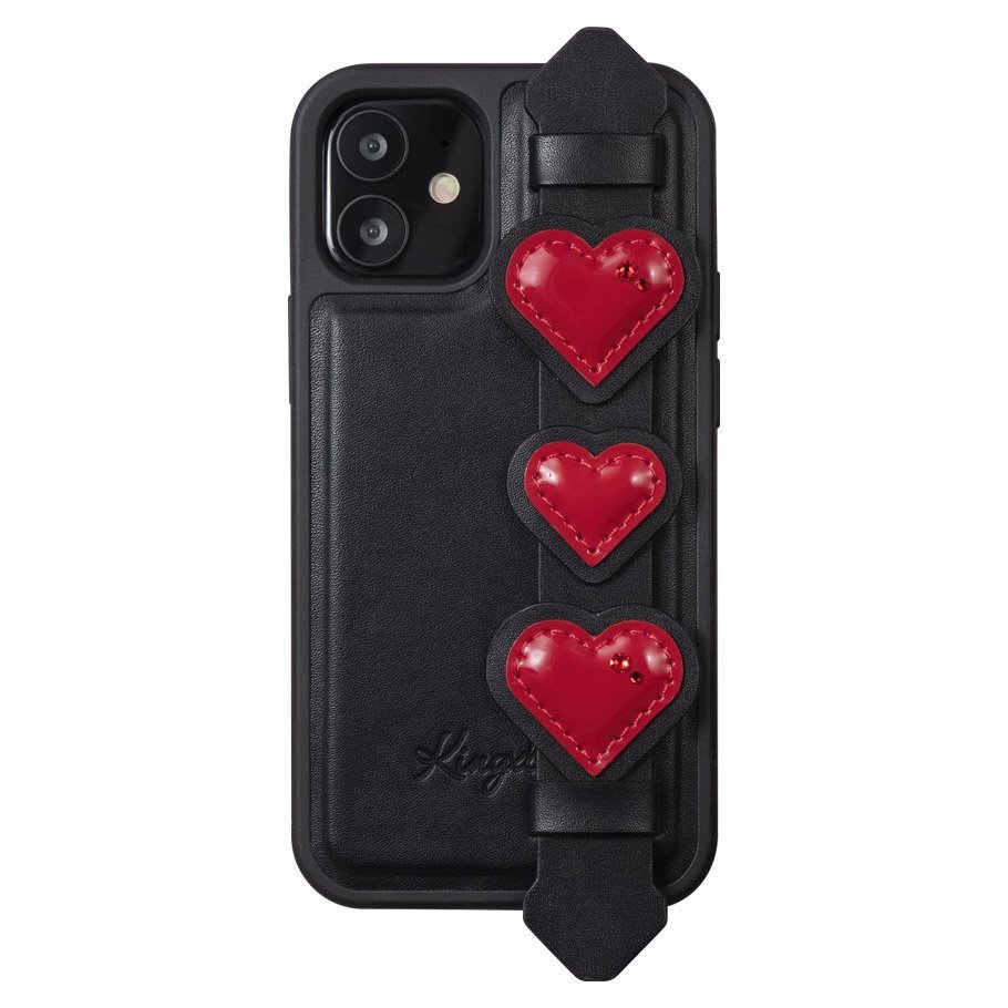 Kingxbar iPhone 12 Pro Max Refreshing Series Θήκη με Επένδυση Συνθετικού Δέρματος και Swarovski Crystals - Black
