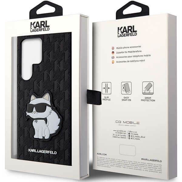 Karl Lagerfeld Samsung Galaxy S23 Ultra - Saffiano Monogram Choupette Σκληρή Θήκη - Black - KLHCS23LSAKLHCPK