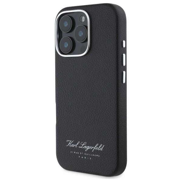 Karl Lagerfeld iPhone 16 Pro Max - FW Hotel RSG Σκληρή Θήκη με Επένδυση Συνθετικού Δέρματος - Black - KLHCP16XPGWCMKHK