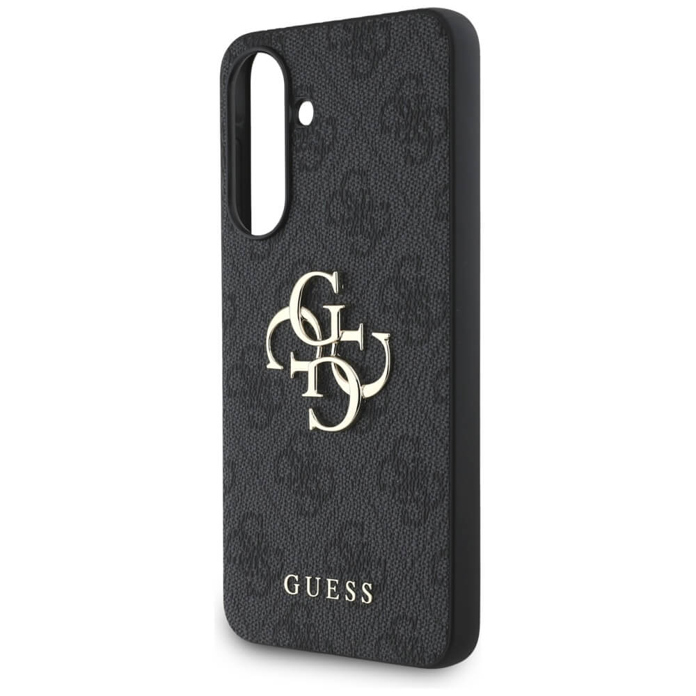 Guess Samsung Galaxy A36 5G - Big 4G Logo Classic Logo - Σκληρή Θήκη με Επένδυση από Οικολογικό Δέρμα - Black - GUHCSA364GMGGR