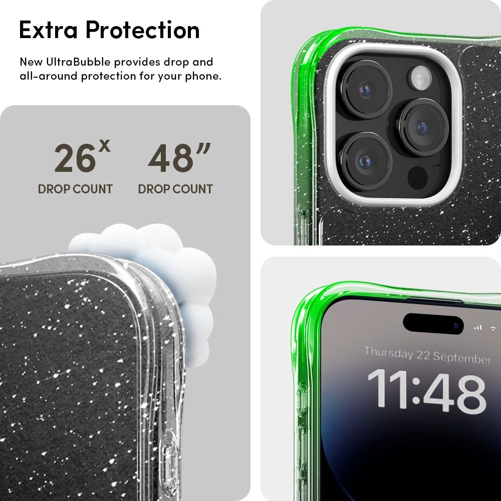 Spigen Cyrill iPhone 15 Pro Cecile Σκληρή Θήκη με Πλαίσιο Σιλικόνης - Glitter Clear