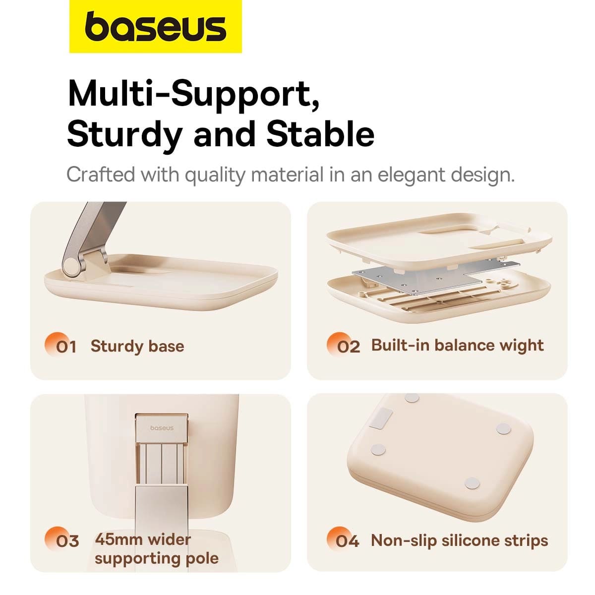 Baseus BS - HP009 Seashell Series Αναδιπλούμενη Βάση Στήριξης Tablet - Pink