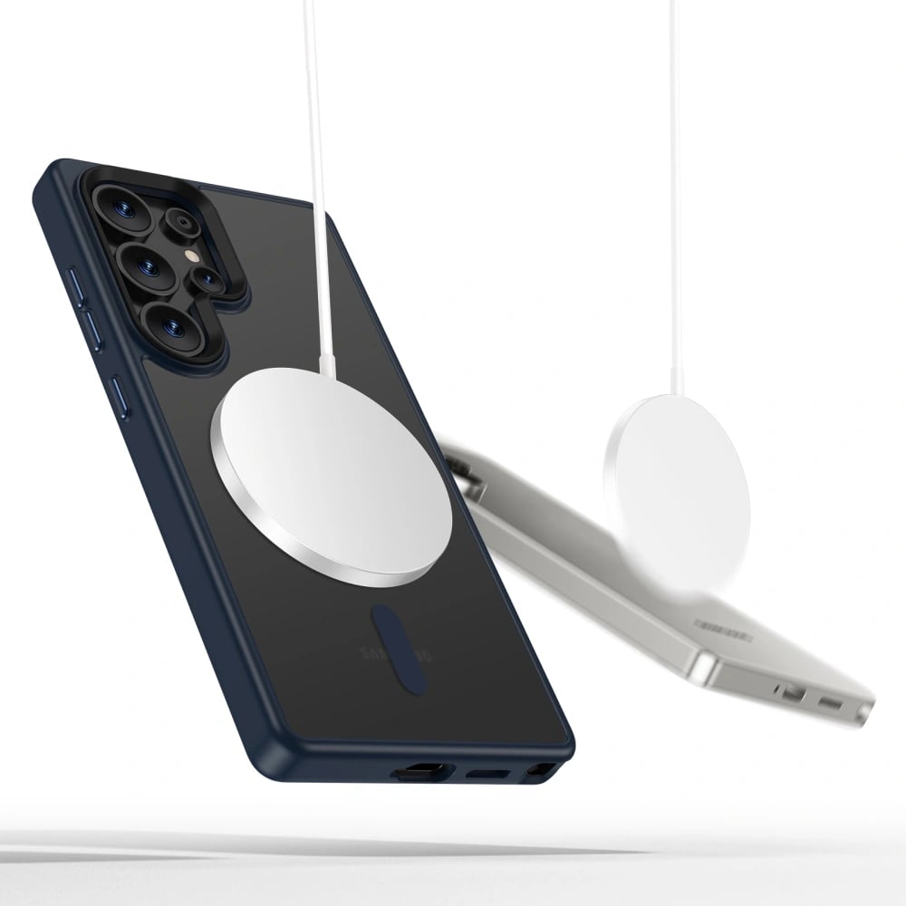 Tech - Protect Samsung Galaxy S25 Ultra MagMat Σκληρή Θήκη με Πλαίσιο Σιλικόνης και MagSafe - Matte Navy / Ημιδιάφανη