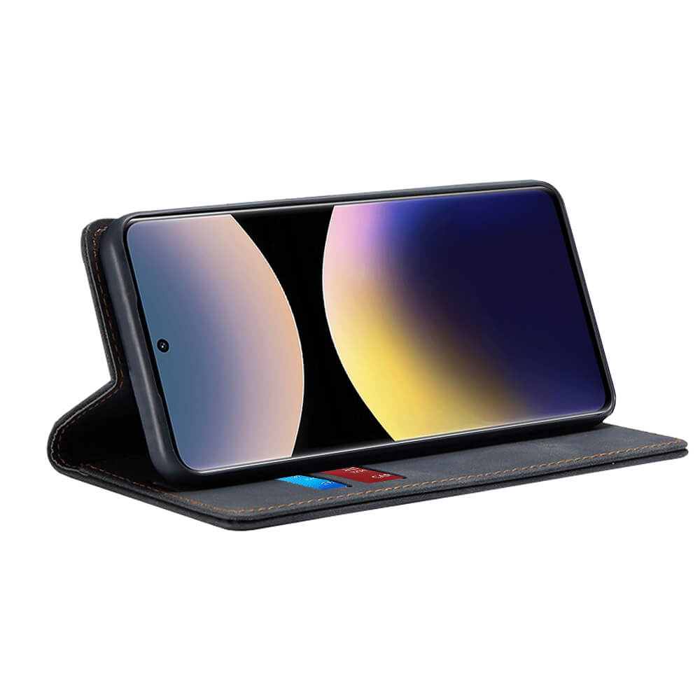 Techsuit Xiaomi Redmi Note 14 Pro 4G - Confy Cover - Θήκη Πορτοφόλι από Δερματίνη με Stand - Black