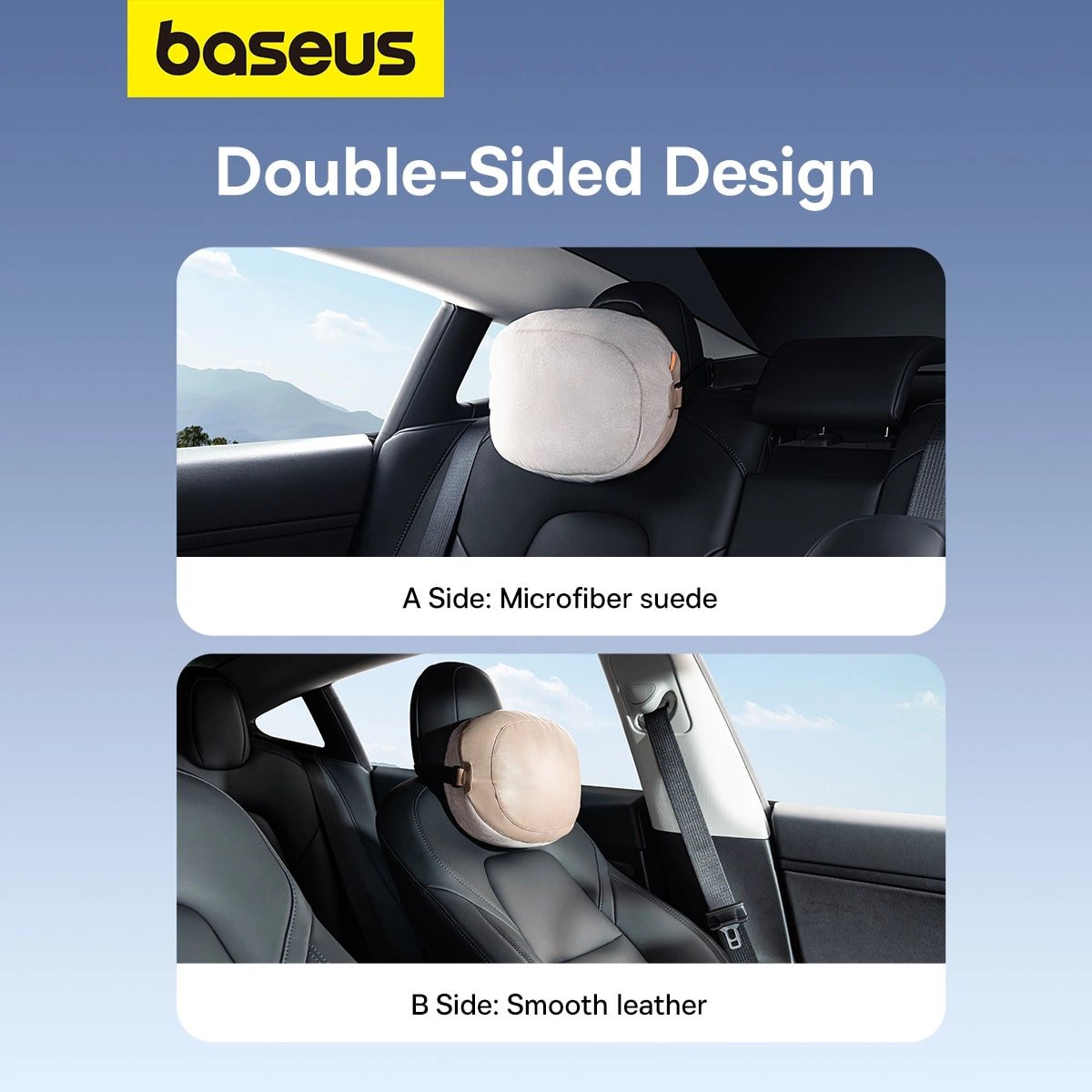 Baseus ComfortRide Series - Μαξιλάρι Στήριξης Κεφαλιού για το Αυτοκίνητο - Beige - TZ - 01