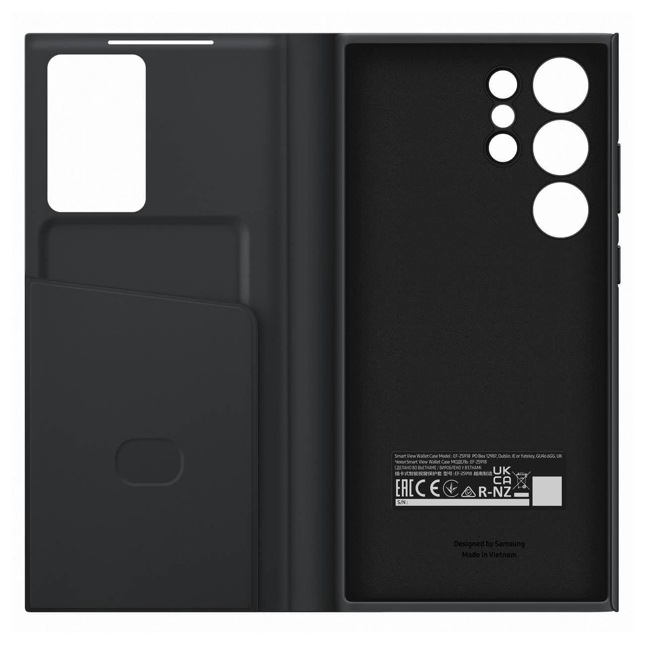 Samsung Smart View Cover Samsung Galaxy S23 Ultra Θήκη Πορτοφόλι - Black - EF - ZS918CBEGWW