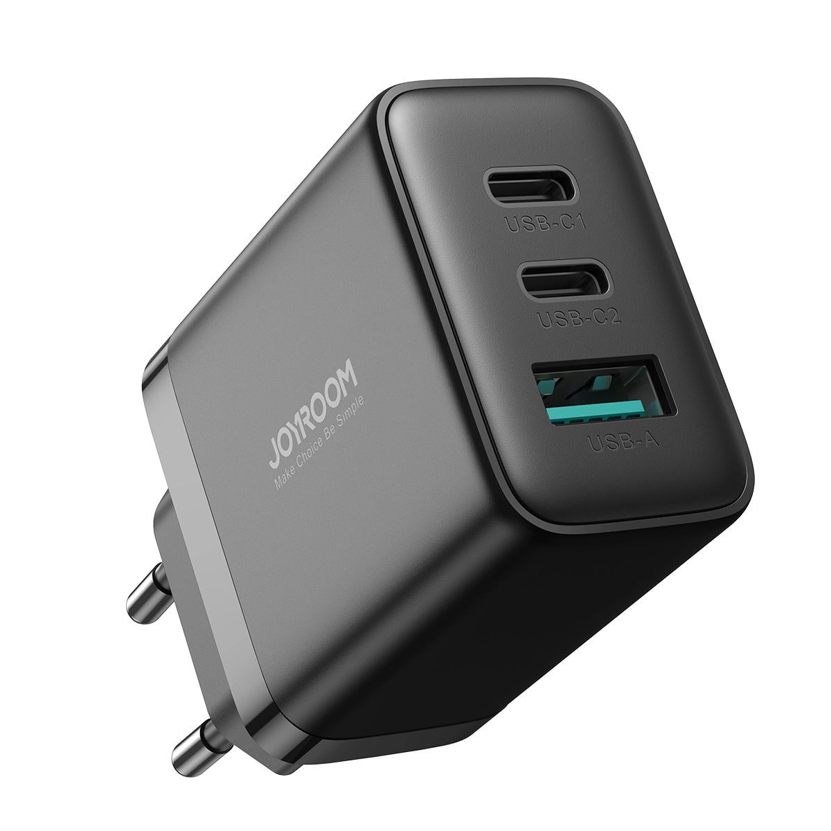 JOYROOM JR - TCF10 32W Οικιακός Φορτιστής Γρήγορης Φόρτισης με 2 Θύρες Type - C και 1 Θύρα USB - Black