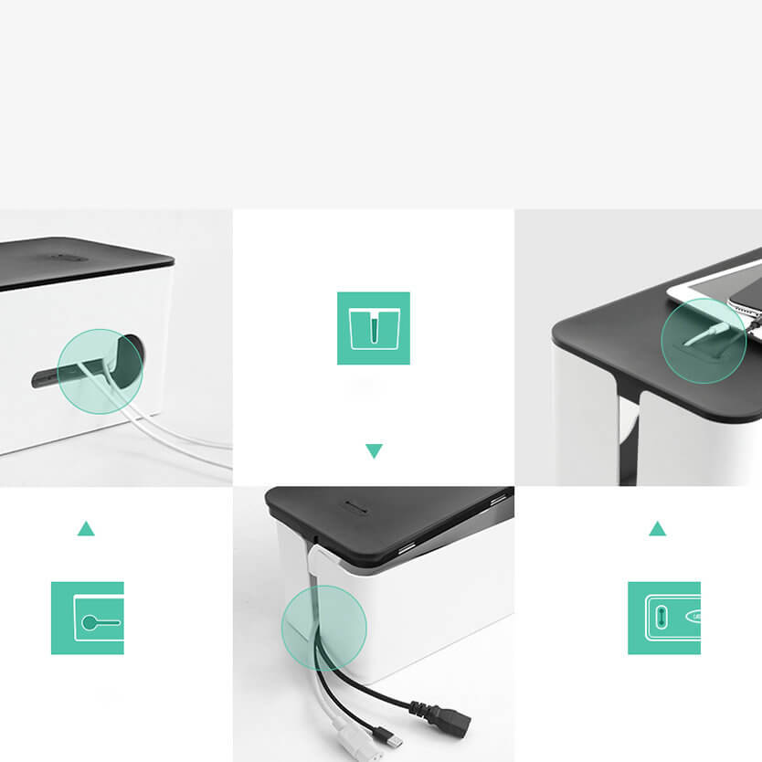 Ugreen LP110 Κουτί Οργάνωσης Καλωδίων με Καπάκι - Black / White