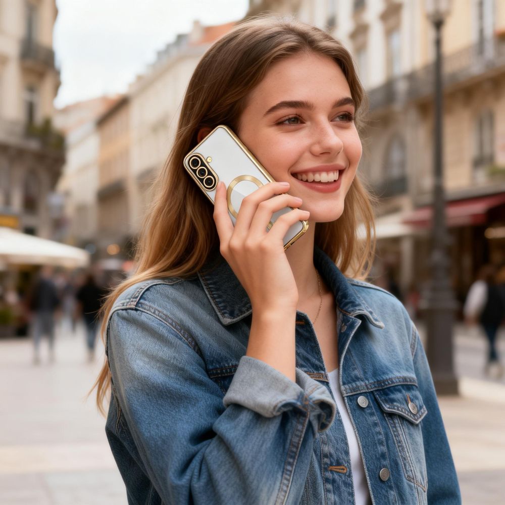 Tech - Protect Samsung Galaxy A57 5G - Θήκη Σιλικόνης TPU με MagSafe - MagFlex - Clear / Shiny Gold