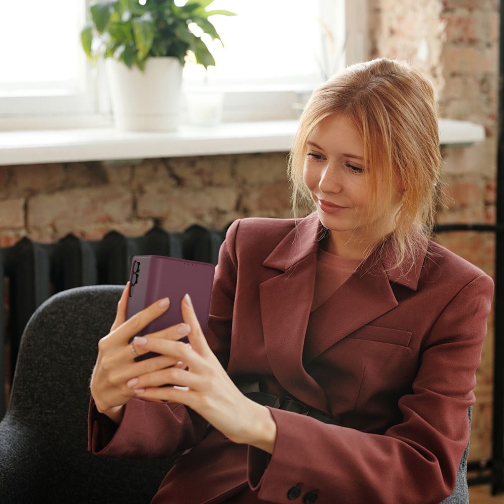 Tech - Protect Samsung Galaxy A57 5G - Θήκη Πορτοφόλι Stand από Δερματίνη - Wallet - Mulberry