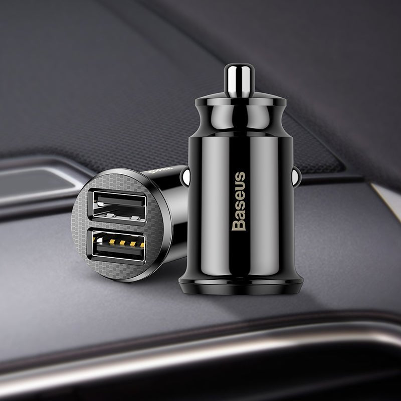 Baseus Grain Car Charger - Φορτιστής Αυτοκινήτου 3.1A 2xUSB Ports - Black - CCALL - ML01