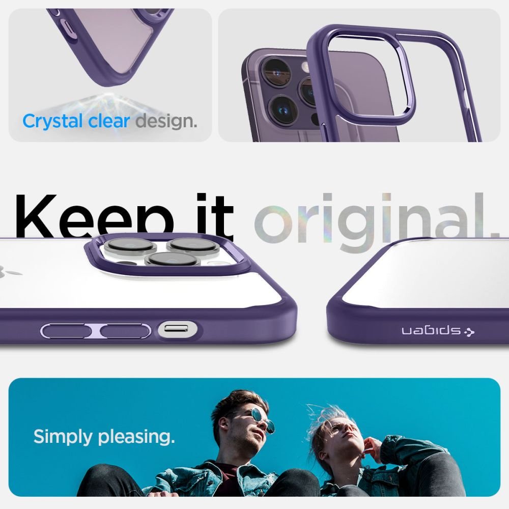 Spigen iPhone 14 Pro Max Ultra Hybrid Σκληρή Θήκη με Πλαίσιο Σιλικόνης - Deep Purple
