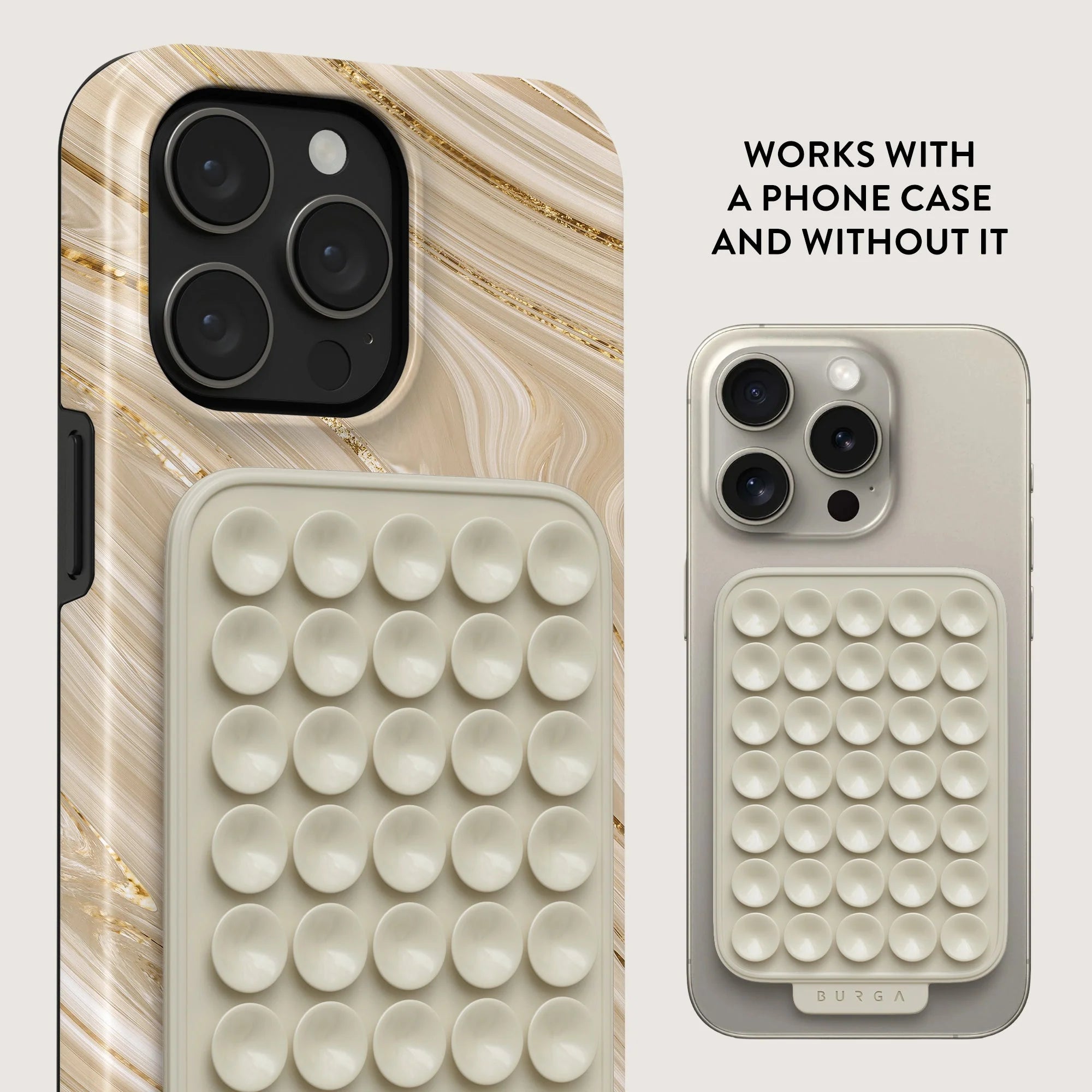 Burga StickPad Αξεσουάρ Στερέωσης Κινητού με Ενσωματωμένες Βεντούζες - Light Gray