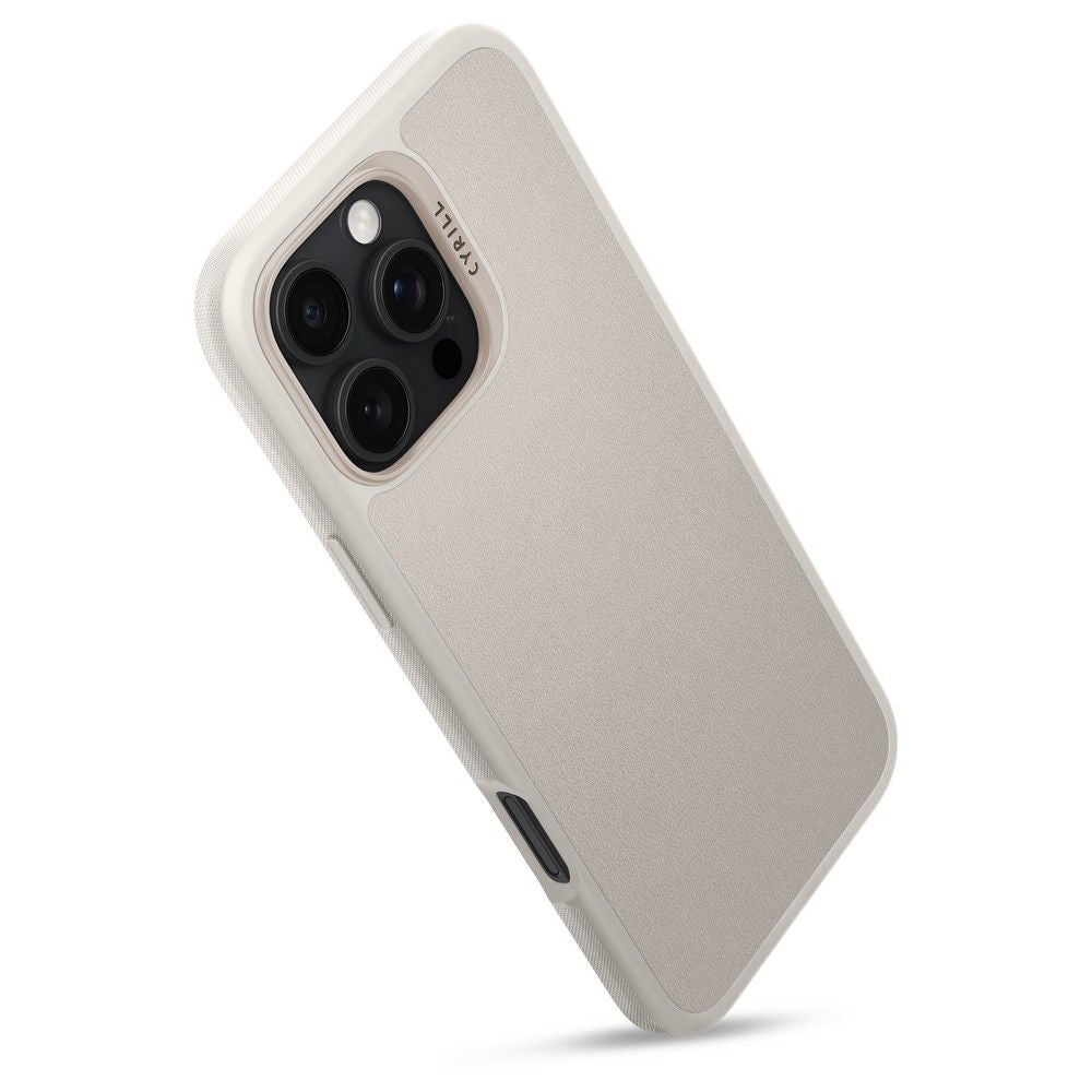 Spigen Cyrill iPhone 16 Pro Kajuk Mag Θήκη με Επένδυση Συνθετικού Δέρματος και MagSafe - Cream