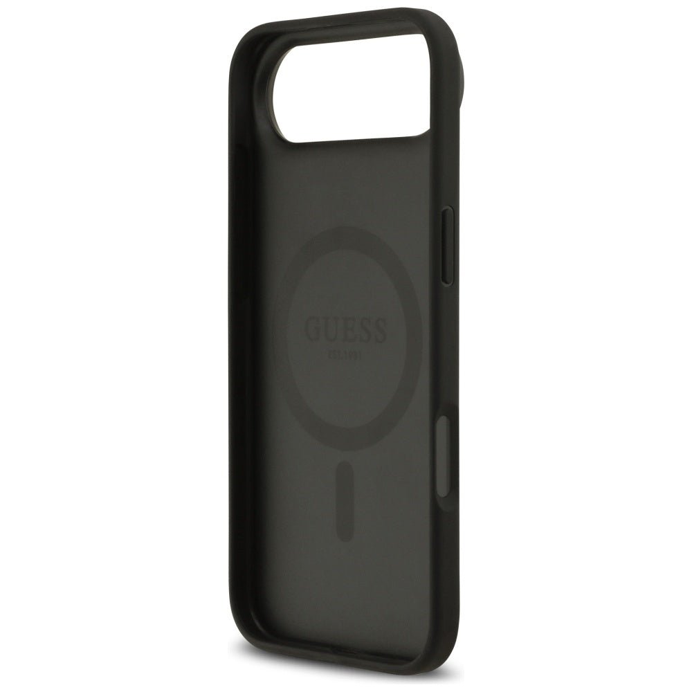 Guess iPhone Air - 4G Circle Classic Logo MagSafe - Θήκη με Επένδυση Συνθετικού Δέρματος - Black - GUHMP17MP4PGRSGK