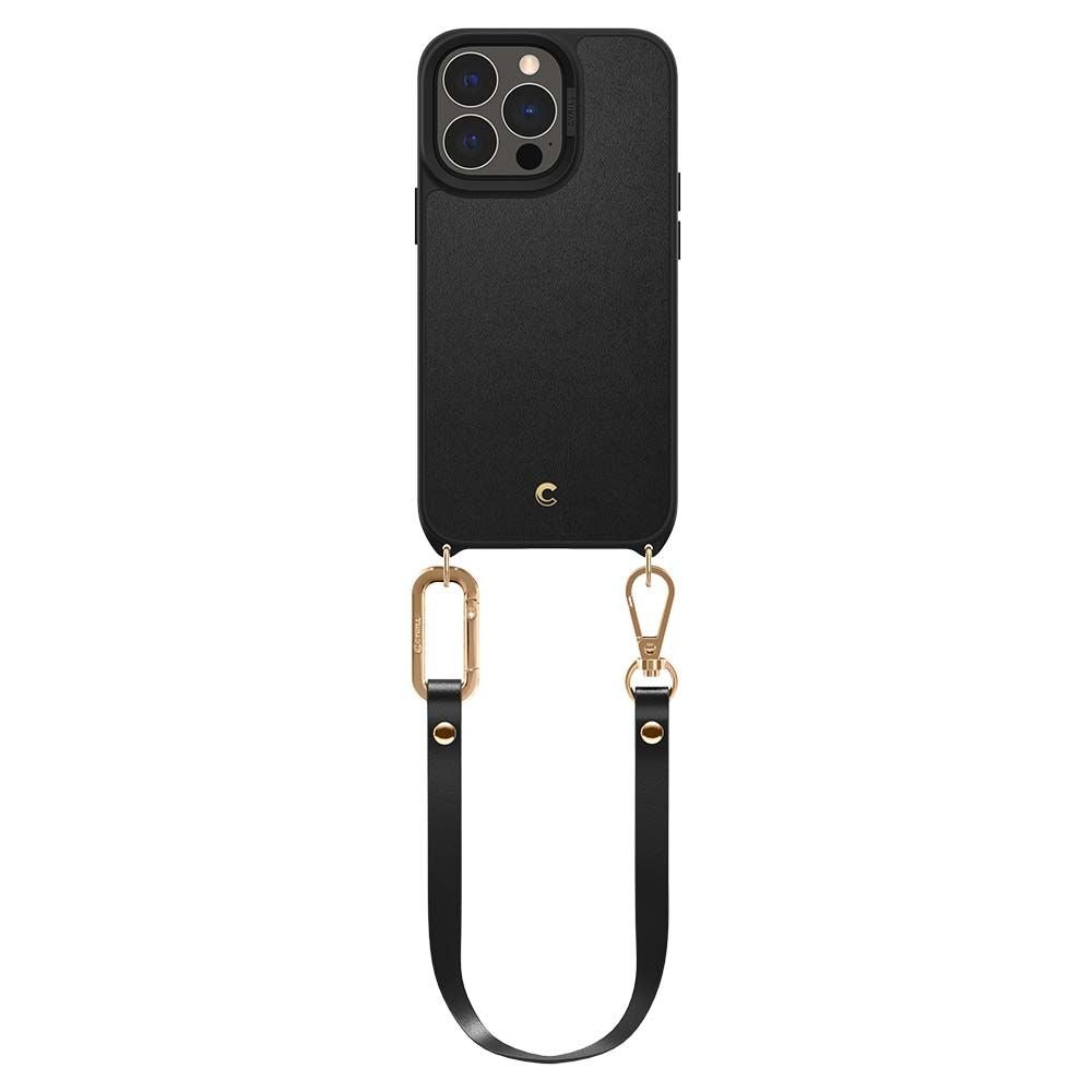 CYRILL iPhone 13 Pro Classic Charm Σκληρή Θήκη με Πλαίσιο Σιλικόνης και Λουράκι - Black