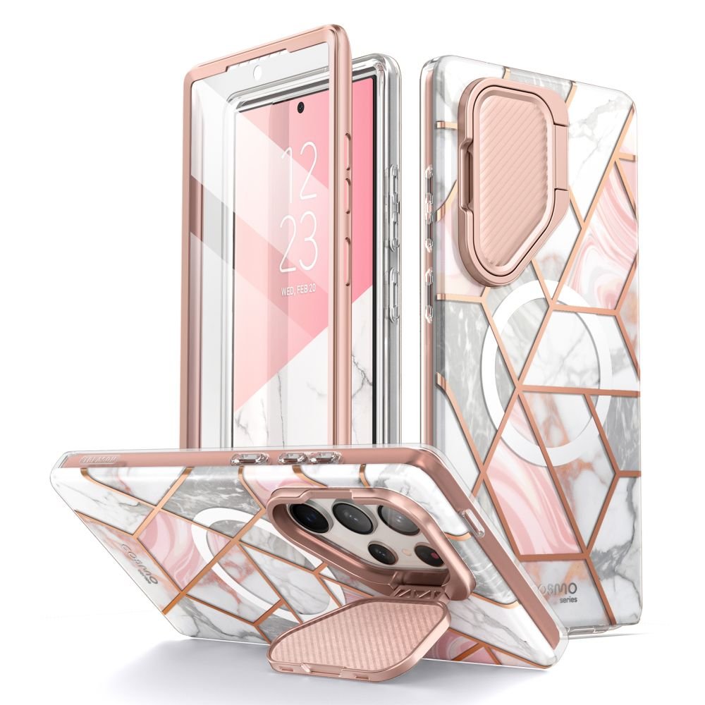 i - Blason Samsung Galaxy S24 Ultra Cosmo Mag Σκληρή Θήκη με Προστασία Οθόνης / Κάμερας και Magsafe - Marble