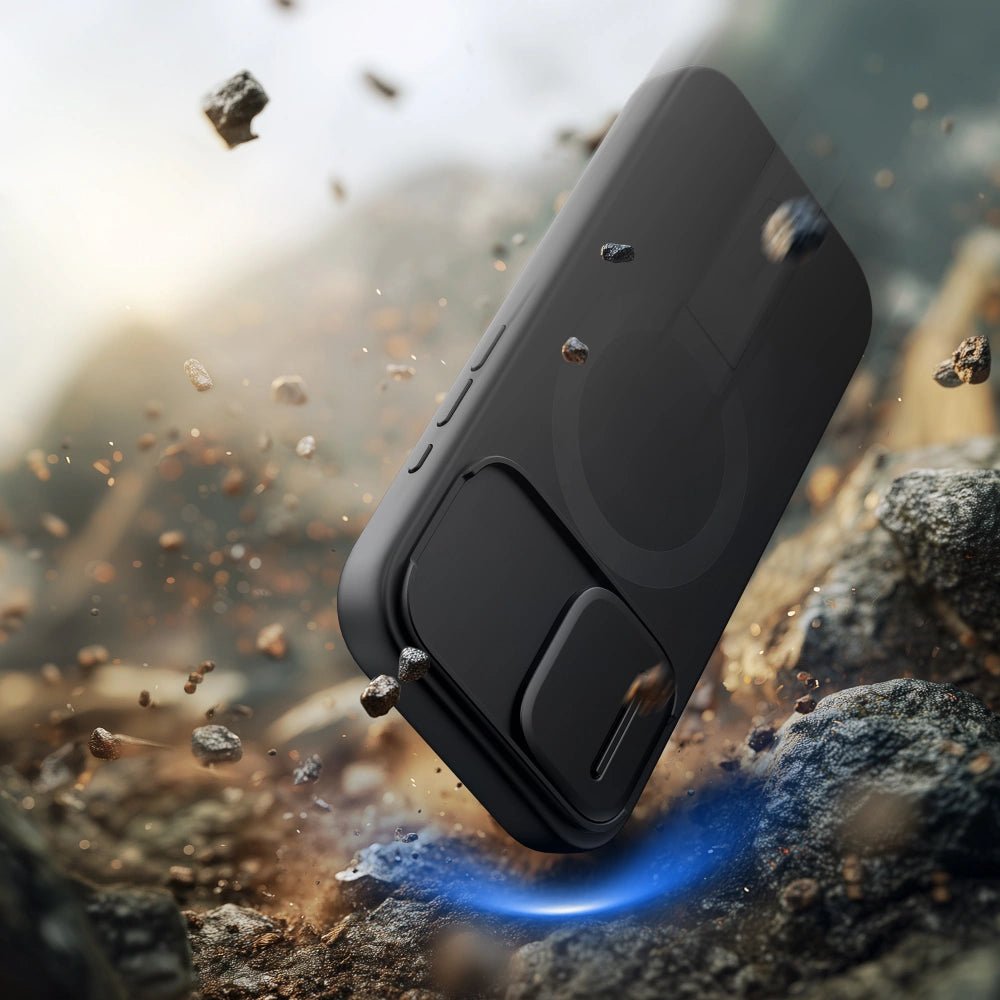 Tech - Protect iPhone 17 - Kevlar Aura MagSafe - Σκληρή Θήκη με Ανοιγόμενο Κάλυμμα Κάμερας και Stand - Black