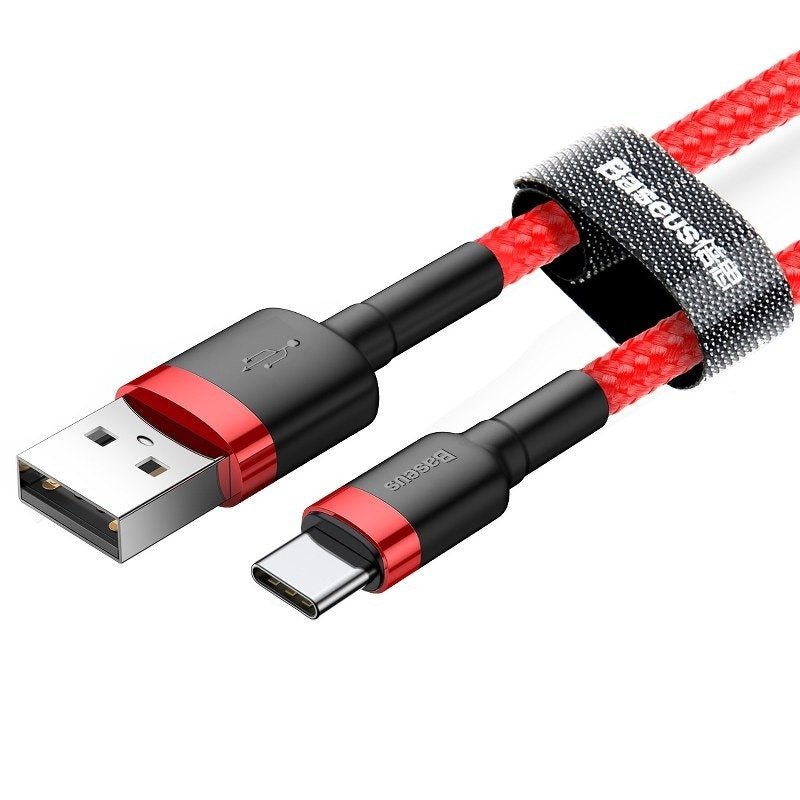 Baseus Cafule Cable Type - C 3A - Καλώδιο Γρήγορης Φόρτισης Type - C 1M - Red - CATKLF - B09