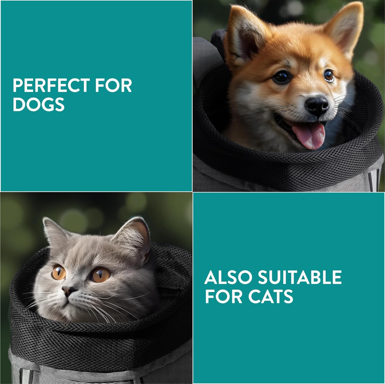 Navaris Σακίδιο Μεταφοράς για Κατοικίδια Ζώα - 37 x 33 x 24 cm - Grey - 61849.22