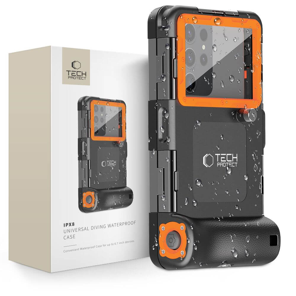 Tech - Protect IPX8 Universal Αδιάβροχη Θήκη για Smartphones 4.7'' - 6.7'' - Black / Orange