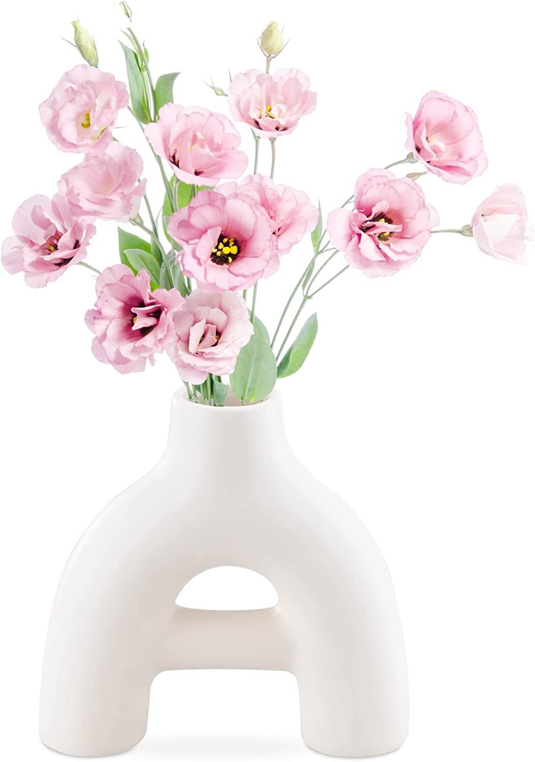 Navaris Κεραμικό Διακοσμητικό Βάζο - Design Abstract - Beige - 60344.01