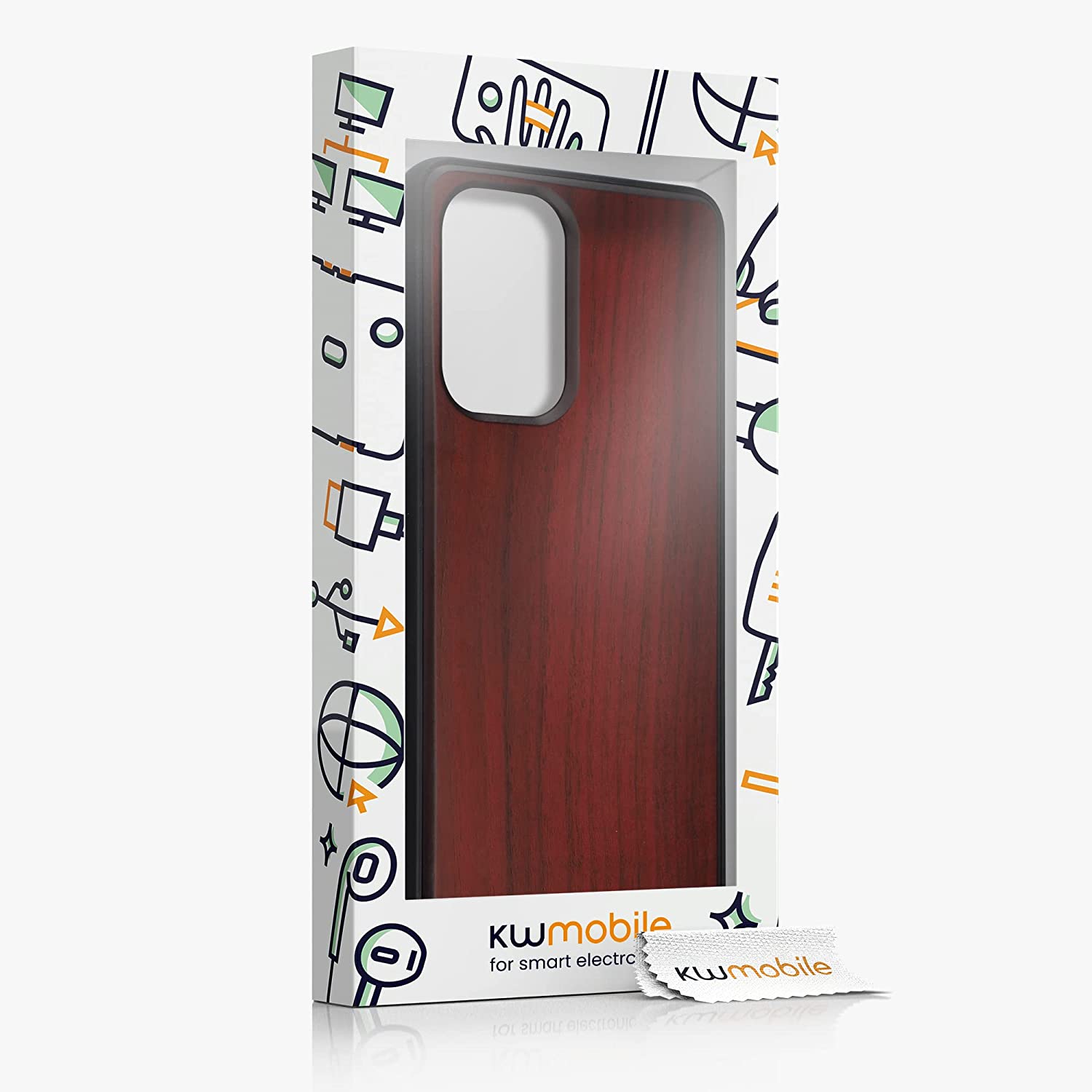 KW Samsung Galaxy A53 5G Θήκη από Φυσικό Ξύλο - Dark Red - 57997.20