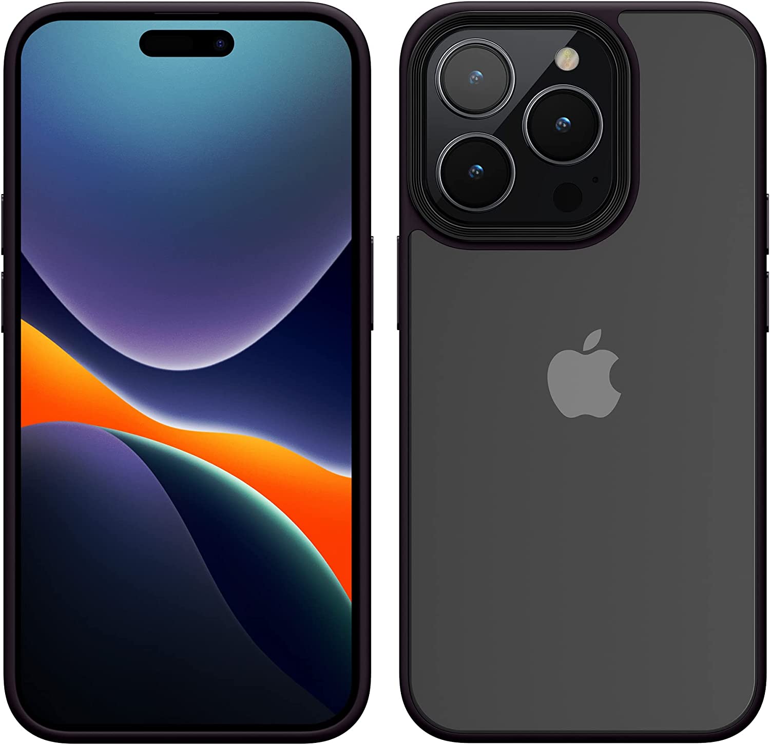 KW iPhone 14 Pro Σκληρή Θήκη με Πλαίσιο Σιλικόνης - Magenta Purple / Matte Διάφανη - 59091.197