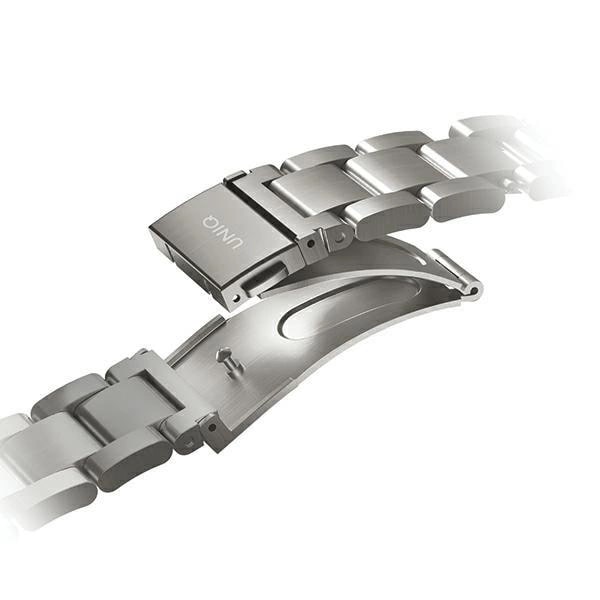 Uniq Λουράκι Apple Watch 2 / 3 / 4 / 5 / 6 / 7 / 8 / 9 / SE / ULTRA 1 / ULTRA 2 - 42 / 44 / 45 / 49 mm από Ανοξείδωτο Ατσάλι Osta - Titanium Silver