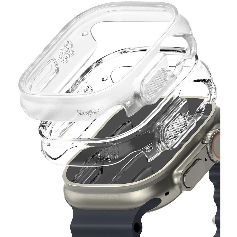 Ringke Θήκη Apple Watch Ultra (1/2/3) - 49mm Slim - 2 Τεμάχια - Διάφανη - Alpine Ημιδιάφανη