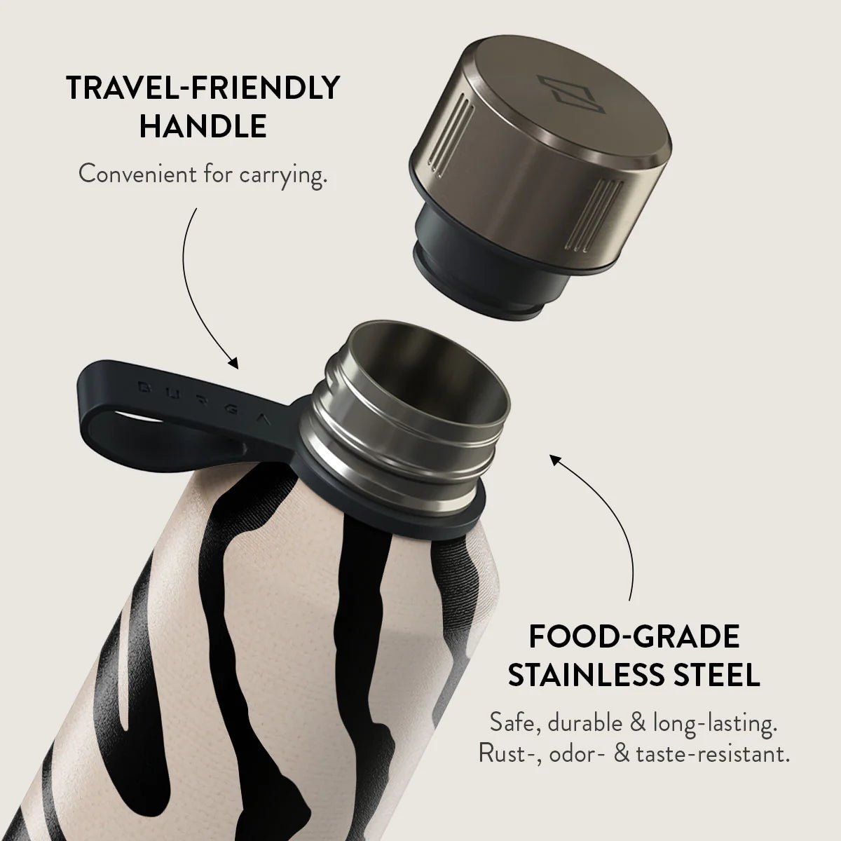 Burga Μπουκάλι Θερμός από Ανοξείδωτο Ατσάλι - 800ml - Imperial