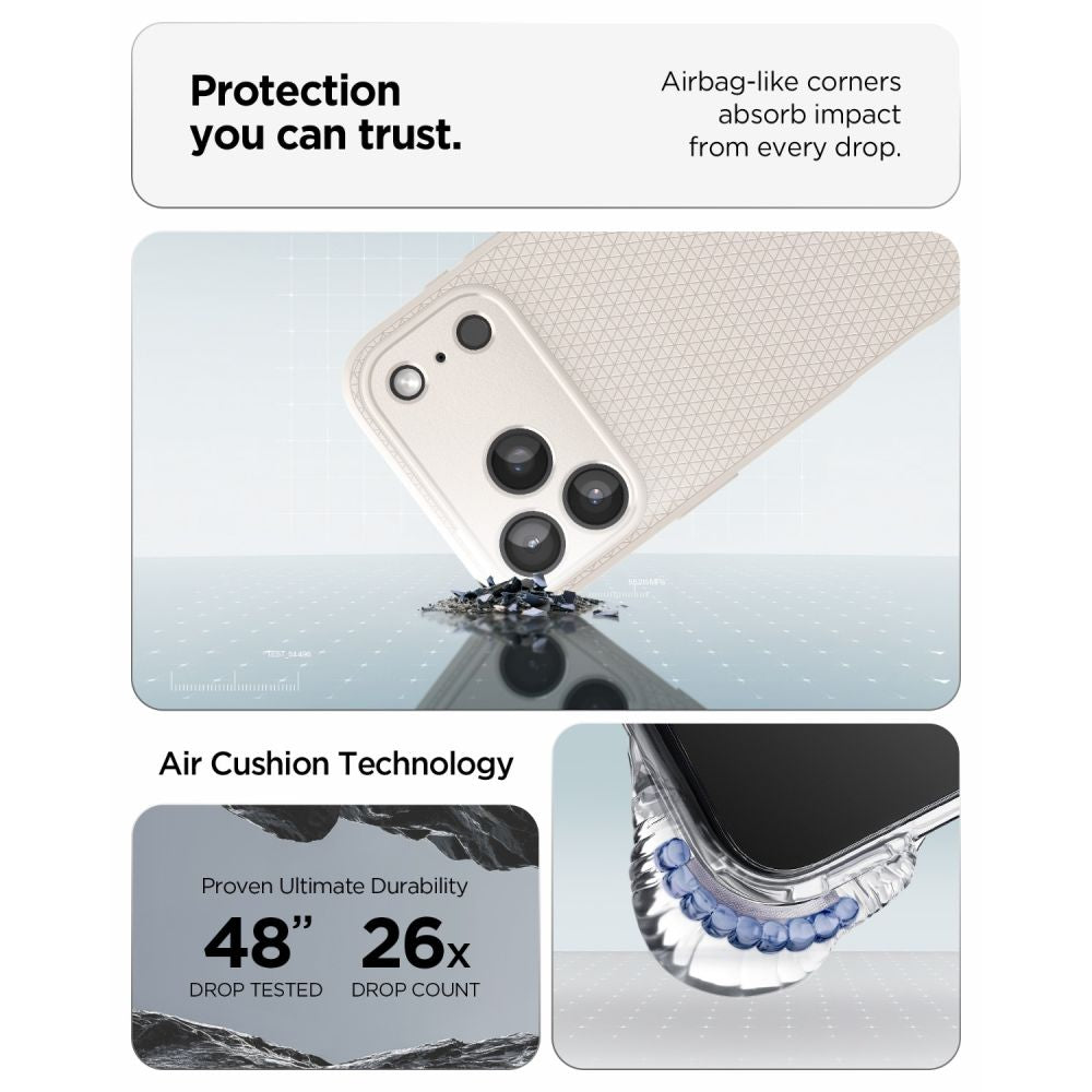 Spigen iPhone 18 Pro / iPhone 17 Pro - Θήκη Σιλικόνης - Liquid Air - Natural Titanium