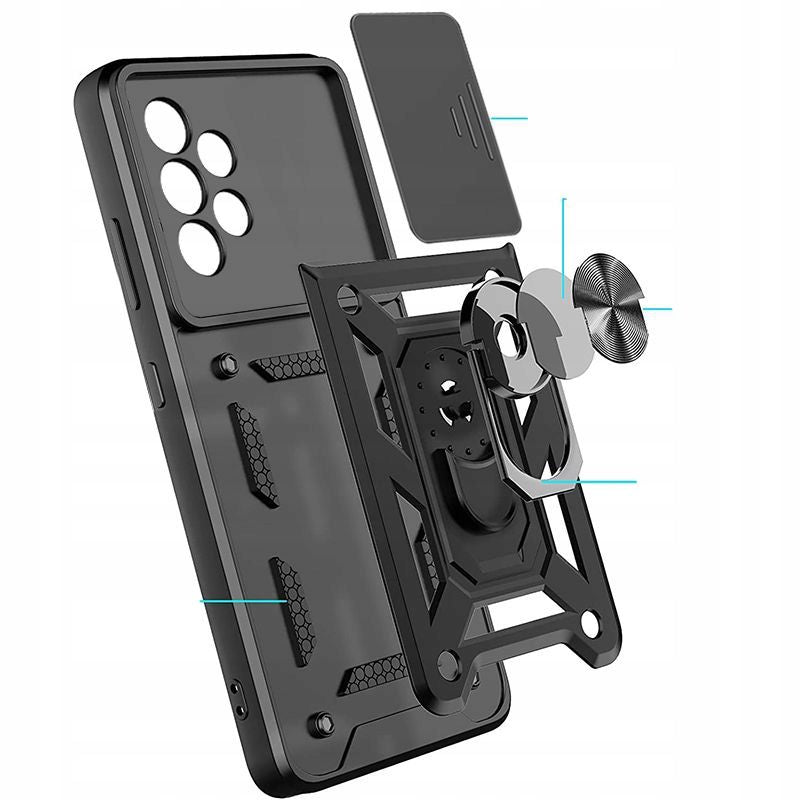 Tech - Protect Samsung Galaxy A23 5G Camshield Pro Σκληρή Θήκη με Πλαίσιο Σιλικόνης και Δαχτυλίδι Συγκράτησης - Black