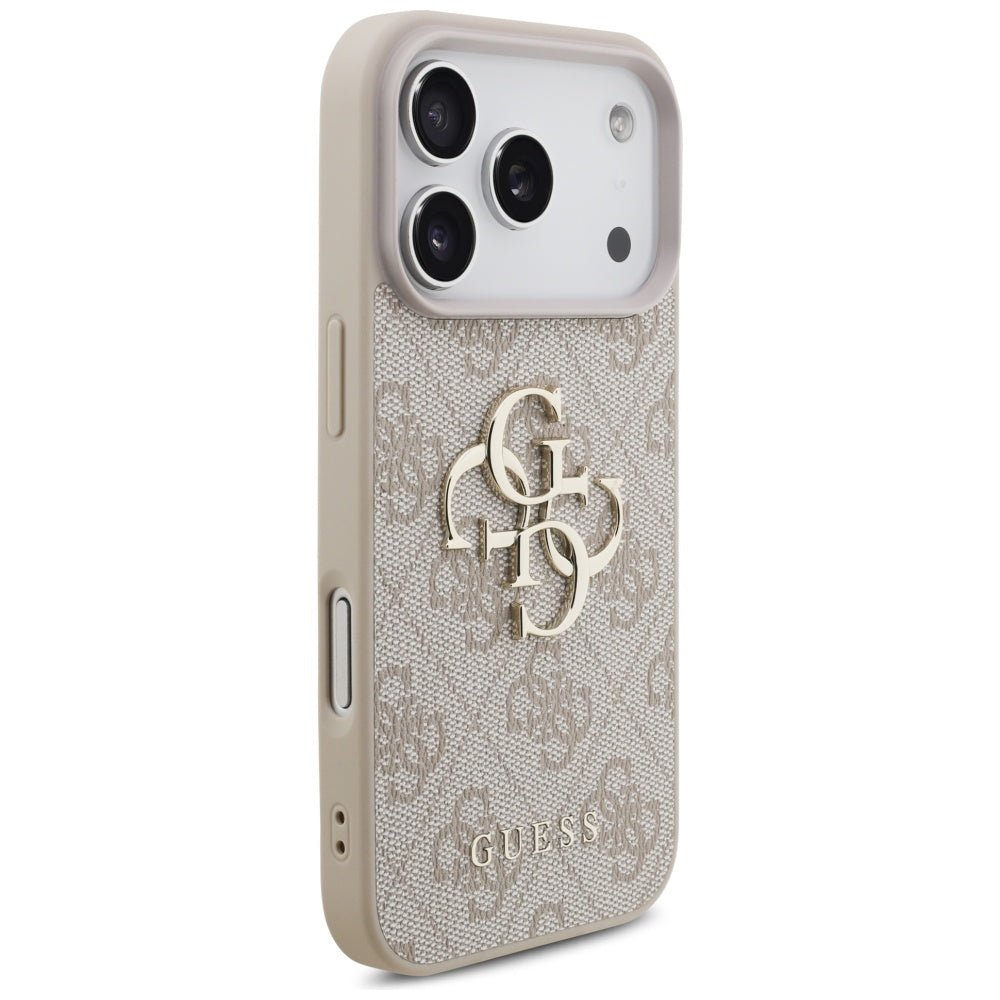 Guess iPhone 17 Pro - 4G Big Logo - Σκληρή Θήκη με Πλαίσιο Σιλικόνης και Επένδυση Συνθετικού Δέρματος - Pink - GUHCP17L4GMGPI