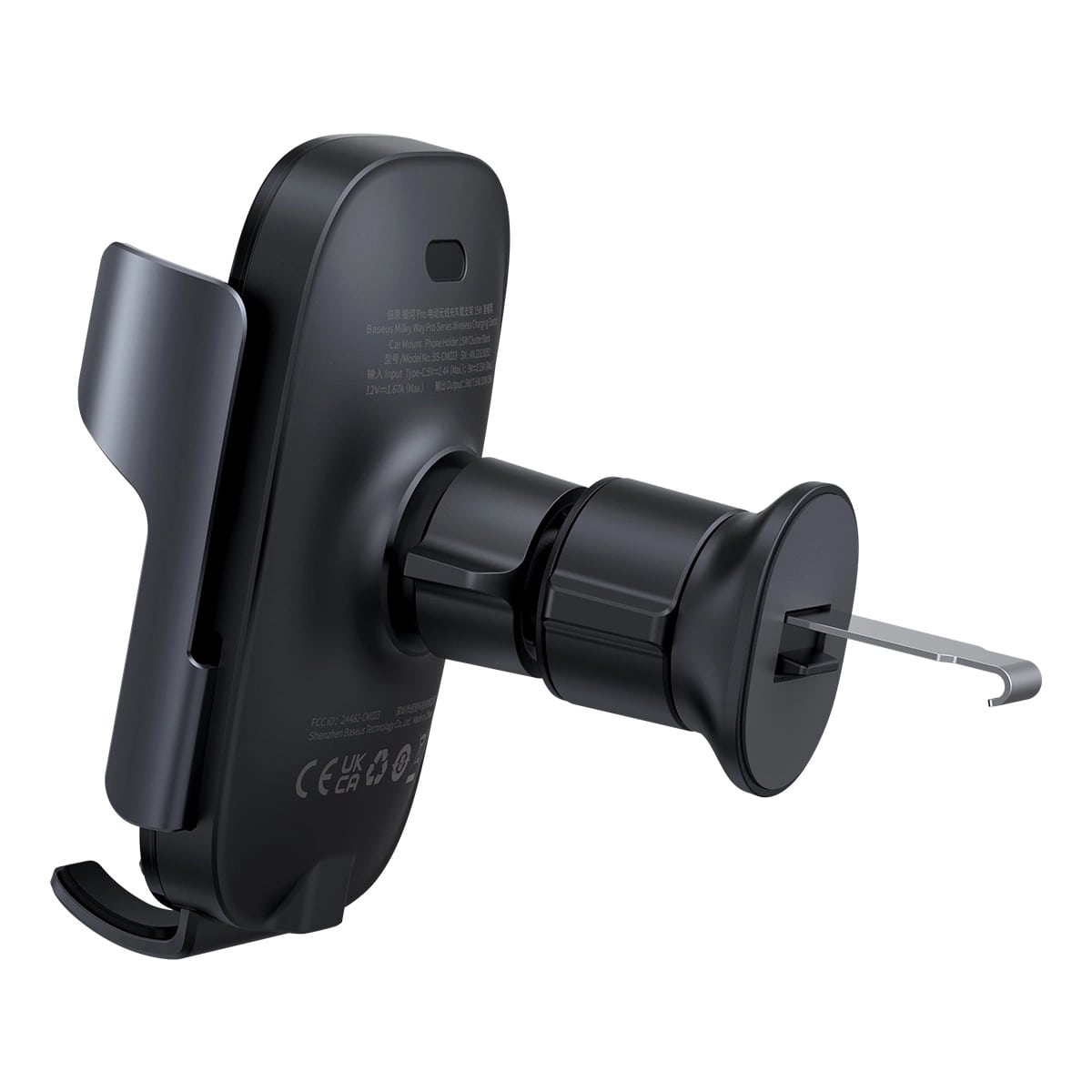 Baseus Milky Way Pro Electric Bracket Universal Βάση Αυτοκινήτου Αεραγωγού με Ασύρματη Φόρτιση Qi Charge 15W - Black - BS - CM023