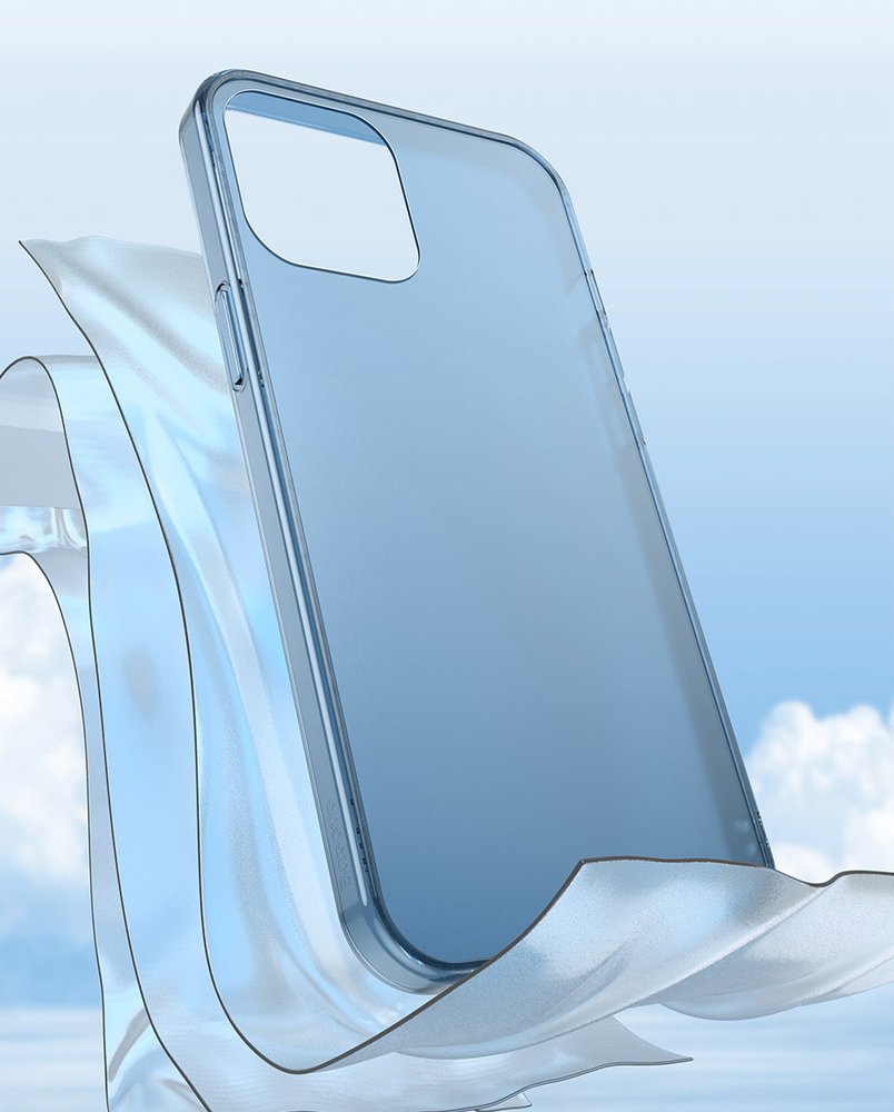 Baseus iPhone 12 / iPhone 12 Pro Frosted Glass Θήκη με Πλαίσιο Σιλικόνης και Όψη Γυαλιού Tempered Glass - Navy Blue - WIAPIPH61P - WS03