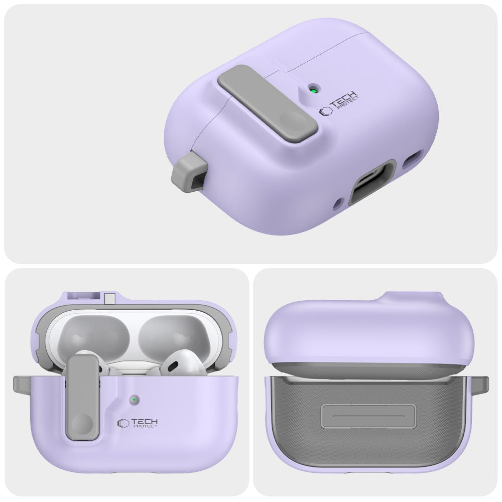 Tech - Protect AirPods Pro 1 / 2 Θήκη από Σκληρό Πλαστικό - Slim Hook - Lavender