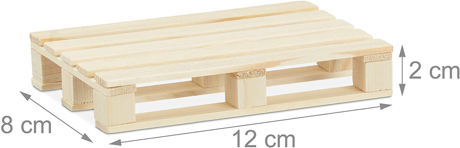 Relaxdays 6 Σουβέρ Παλέτες για Ποτήρια - Natural - 4052025280055