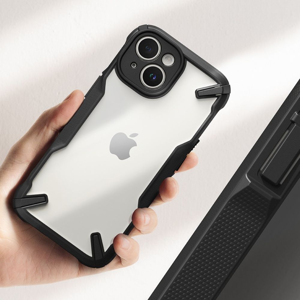 Ringke iPhone 15 Fusion X Σκληρή Θήκη με Πλαίσιο Σιλικόνης - Black - Διάφανη