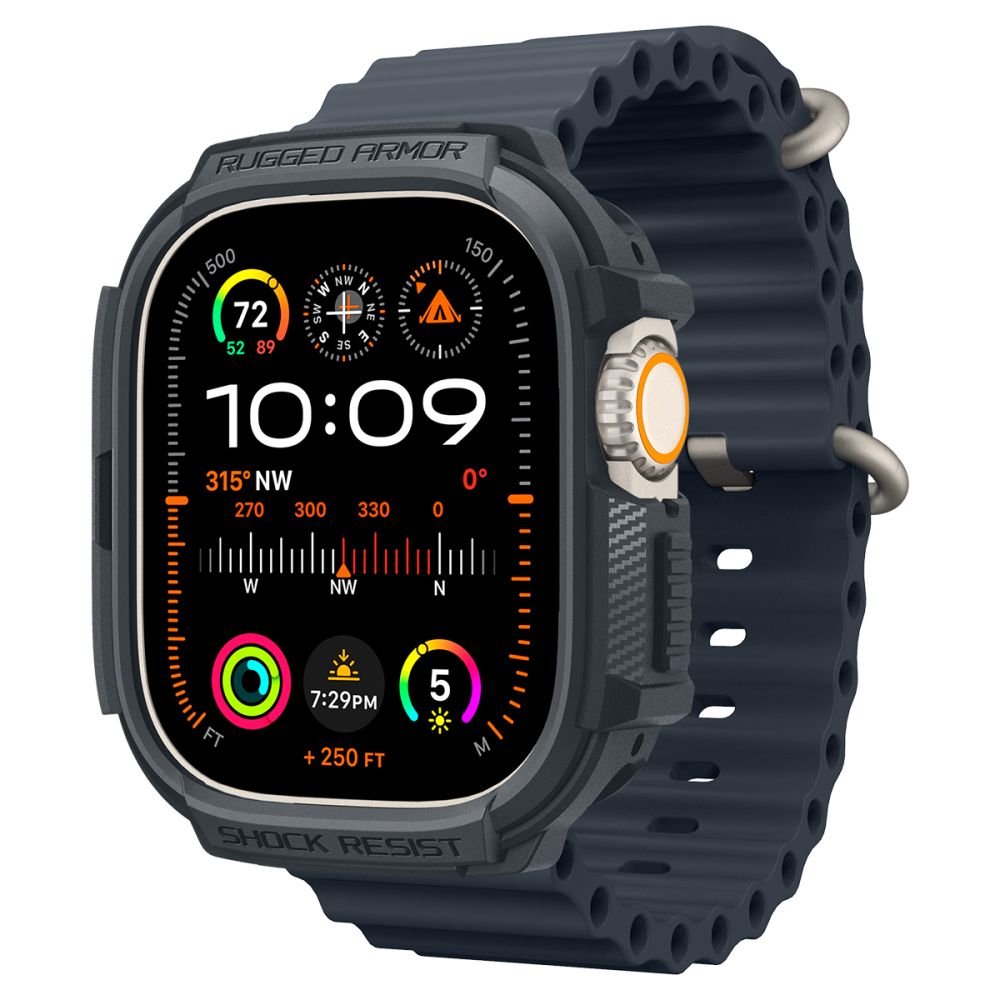 Spigen Θήκη Apple Watch Ultra (1/2/3) - 49mm Rugged Armor - Dark Grey
