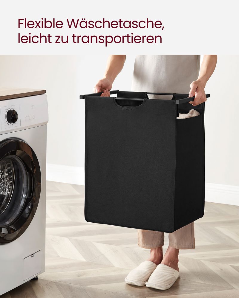 Vasagle Καλάθι Απλύτων με Ράφι - 65L - Vintage Brown / Black - BLH101B01