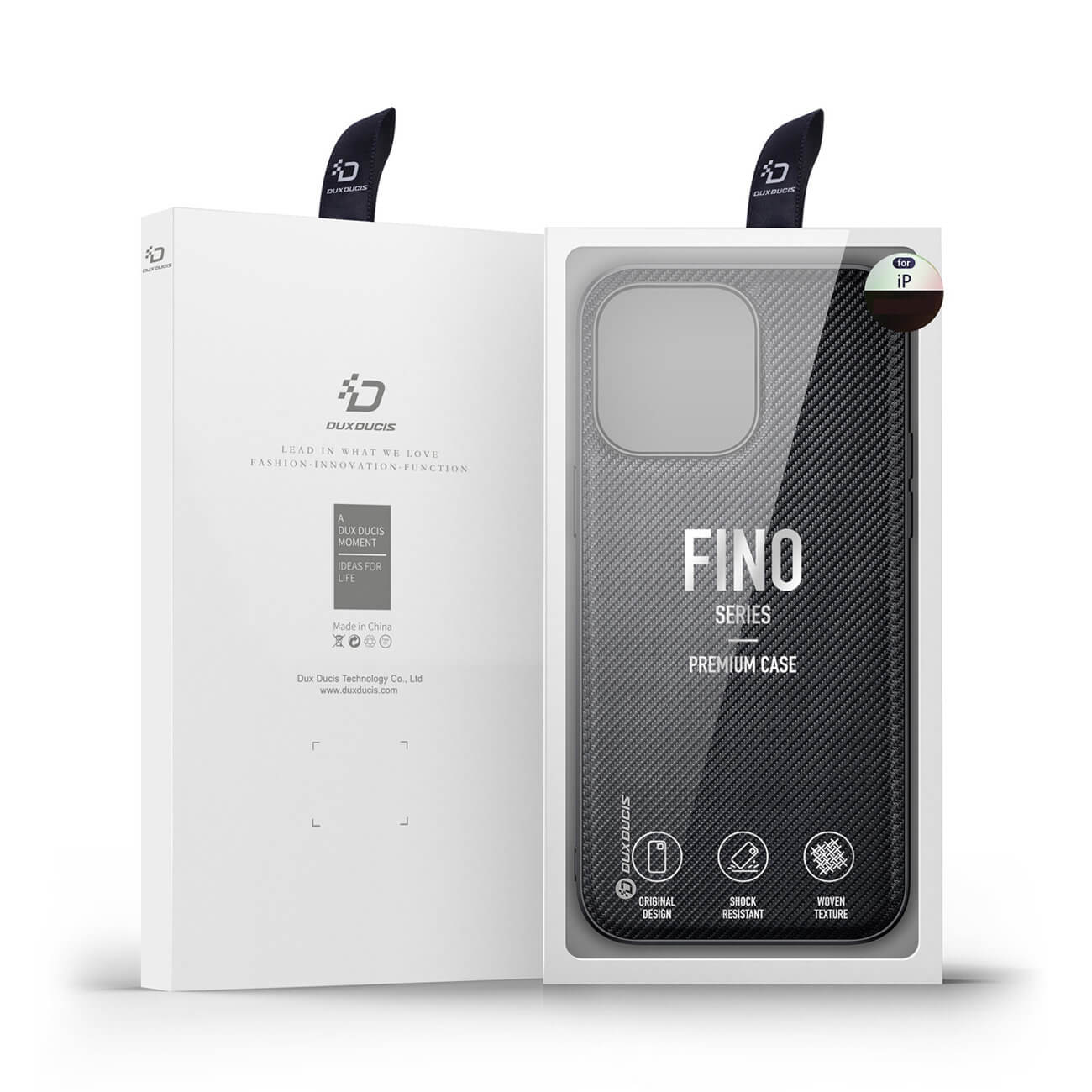 Dux Ducis iPhone 14 Pro Fino Series Σκληρή Θήκη με Πλαίσιο Σιλικόνης και Επένδυση από Ύφασμα - Black