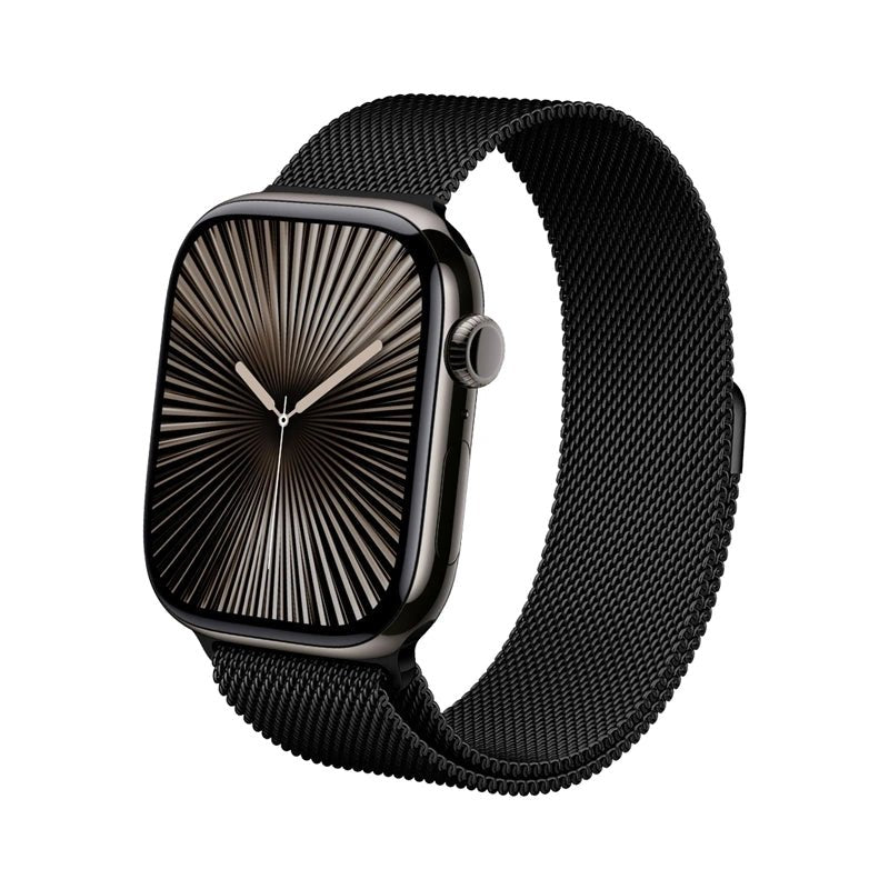 Crong Λουράκι Apple Watch 4/5/6/7/8/9/10/11 - SE (1/2/3) - ULTRA (1/2/3) - 44/45/46/49mm από Ανοξείδωτο Ατσάλι - Milano Steel - Black