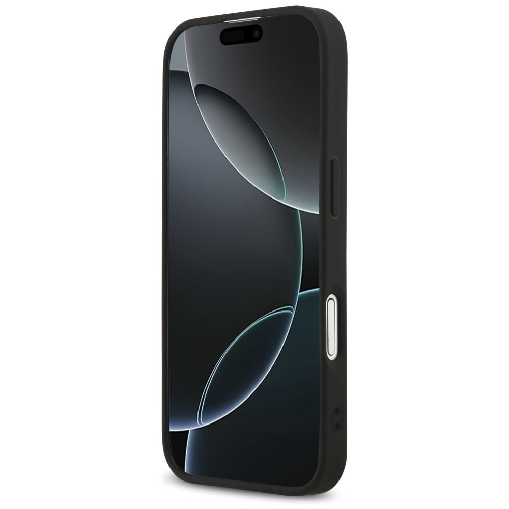 Guess iPhone 17 - Saffiano Classic Logo MagSafe - Σκληρή Θήκη με Πλαίσιο Σιλικόνης και Επένδυση Οικολογικού Δέρματος - Black - GUHMP17SPSAHMCK