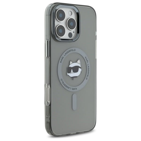 Karl Lagerfeld iPhone 16 Pro - IML Metal Choupette Head - Σκληρή Θήκη με Πλαίσιο Σιλικόνης και MagSafe - Black - KLHMP16LHLSCHK