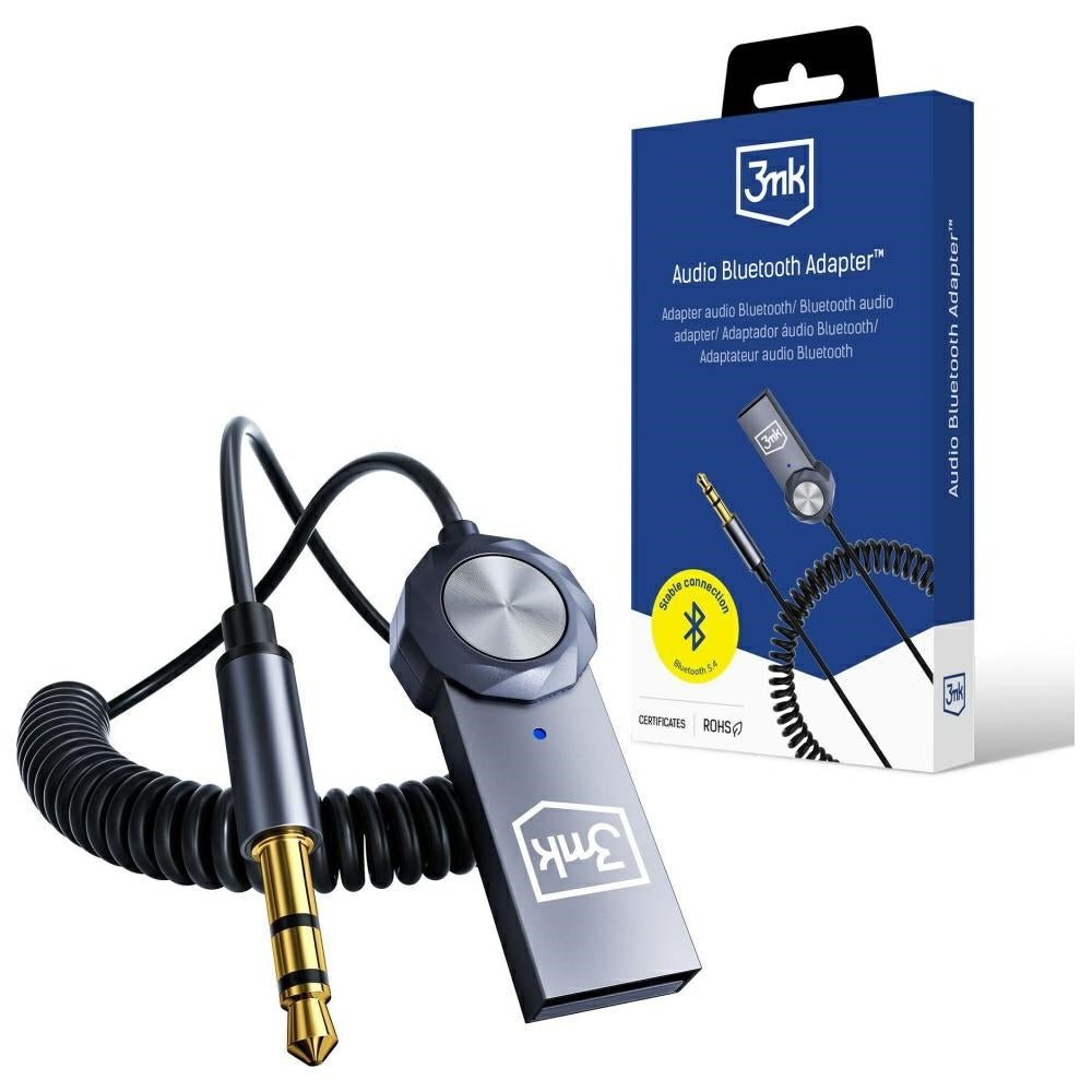 3MK Audio Bluetooth Adapter - Transmitter με Μικρόφωνο για Αναπαραγωγή Μουσικής / Κλήσεις στο Αυτοκίνητο - Grey