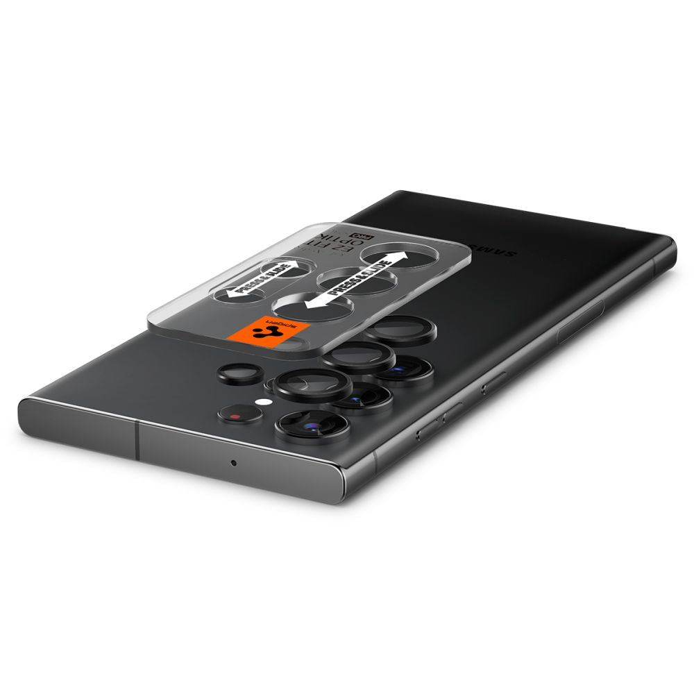 Spigen Samsung Galaxy S23 Ultra Optik.TR EZ Fit Αντιχαρακτικό Γυαλί για την Κάμερα - 2 Τεμάχια - Black