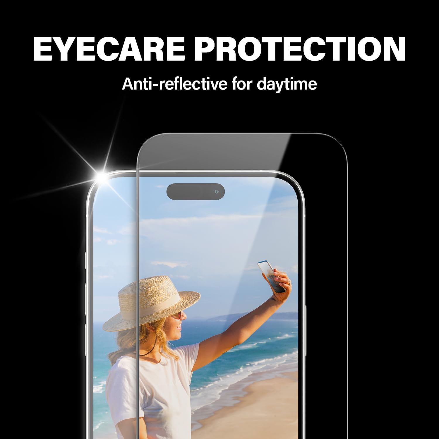 PanzerGlass iPhone 15 Pro Max - EyeCare Ultra - Wide Fit Anti - Blue Light Anti - reflective Easy Aligner Full Screen Αντιχαρακτικό Γυαλί Οθόνης - Black