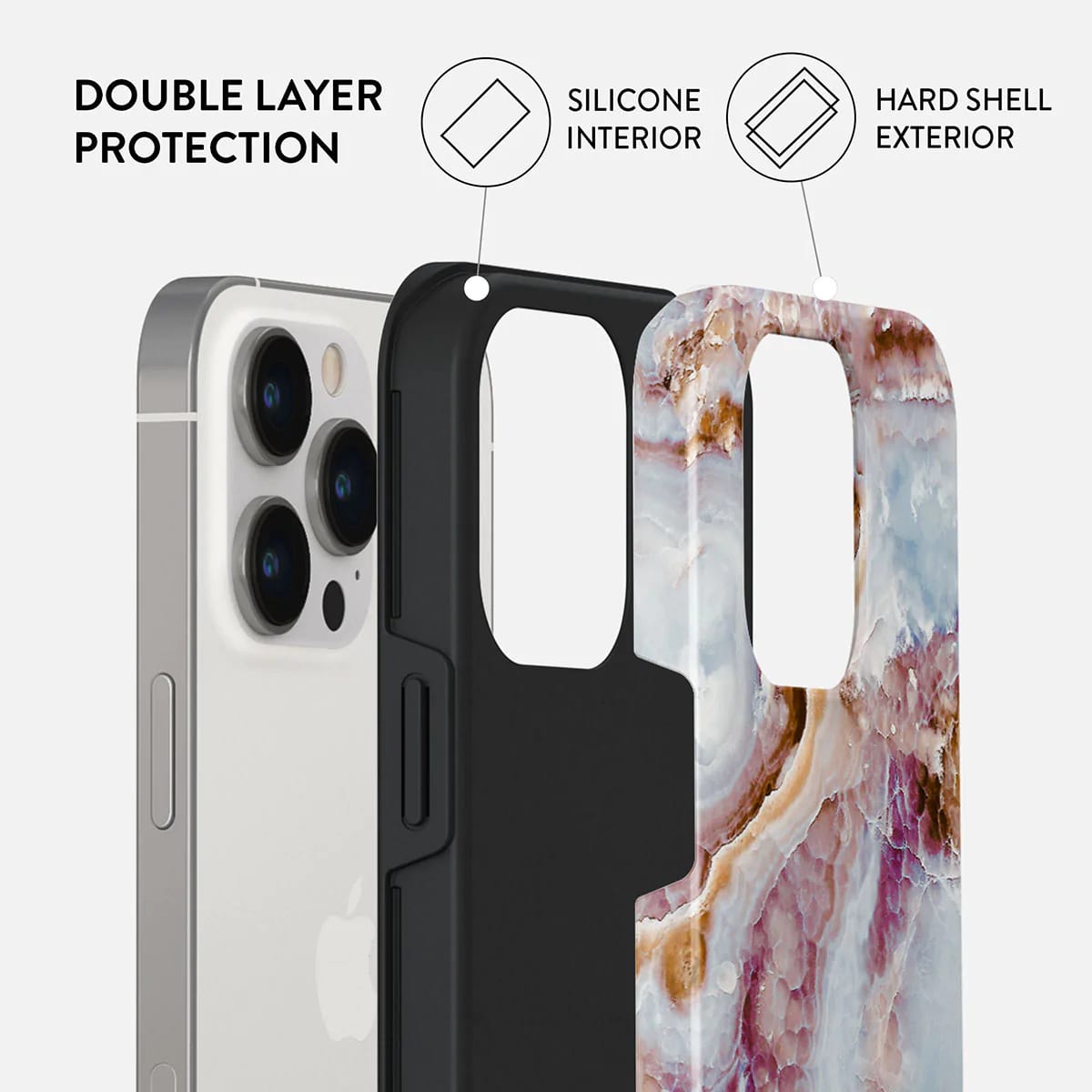 Burga iPhone 14 Pro Fashion Tough Σκληρή Θήκη - Frozen Leaves