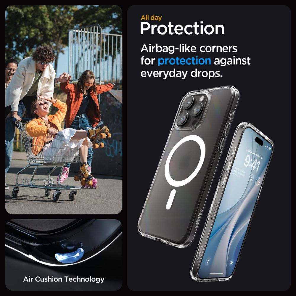 Spigen iPhone 15 Pro Max Ultra Hybrid Mag Σκληρή Θήκη με Πλαίσιο Σιλικόνης Και MagSafe - Frost Clear